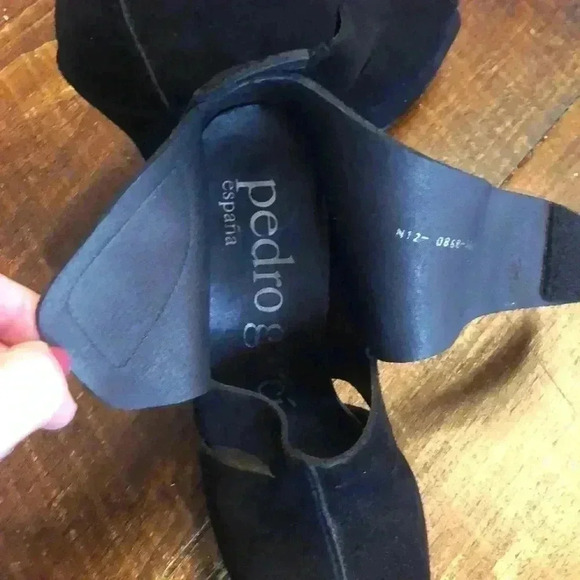 Pedro Garcia | Black Suede Cutout High Heel Pumps - Picture 5 of 7